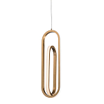 Подвесной светильник золотого цвета с двумя вытянутыми овальными рамками в форме скрепки Eurofase варинант исполнения - 1 | Loft Concept в Рязани