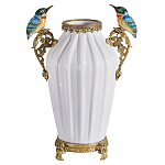 Ваза белого цвета из фарфора с птичкми White Garden варинант исполнения - 1 | Loft Concept в Рязани