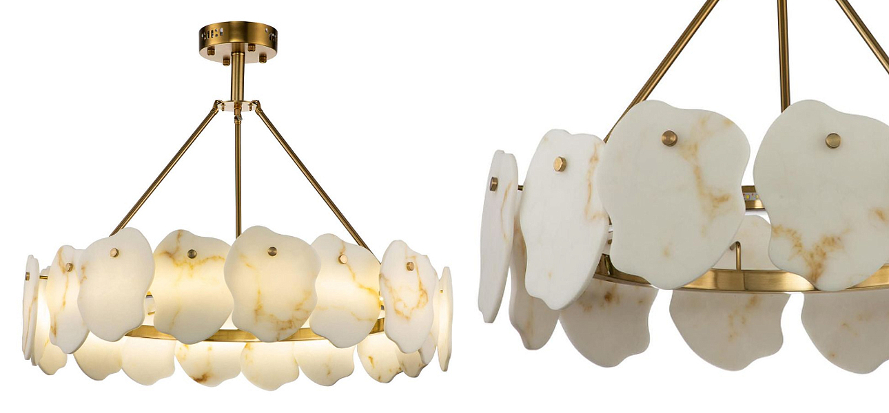Люстра Мрамор Lucretia Marble Round Chandelier 80 см Люстра Мрамор Lucretia Marble Round Chandelier 80 см - Loft-Concept в Рязани