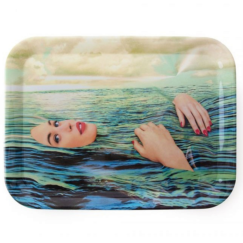 Поднос Seletti Sea Girl Голубой Мульти Поднос Seletti Sea Girl Голубой Мульти в Рязани | Loft Concept
