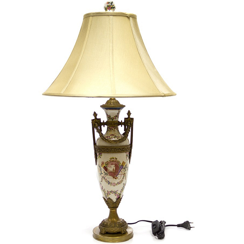 Настольная лампа Lamp Decorated With Flowers Белый Бронза Бежевый Настольная лампа Lamp Decorated With Flowers Белый Бронза Бежевый в Рязани | Loft Concept