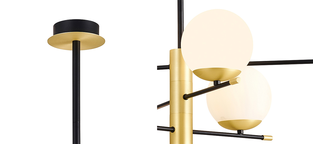 Люстра Черная с Золотом Spike Balls Hanging 6 Lamp Люстра Черная с Золотом Spike Balls Hanging 6 Lamp - Loft-Concept в Рязани