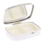 Таблетница карманная прямоугольная с 2-мя отделениями с зеркалом и накладкой из натурального камня Флюорит Silver Stone Pillboxes варинант исполнения - 3 | Loft Concept в Рязани