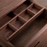 Прикроватный столик деревянный с 2-мя ящиками Moon Walnut Furniture варинант исполнения - 1 | Loft Concept в Рязани