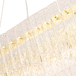 Люстра подвесная овальная с рельефными стеклянными панелями и золотым металлическим каркасом Textured Glass Chandelier варинант исполнения - 3 | Loft Concept в Рязани