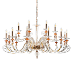 Люстра с 18-ю лампочками и изогнутыми прозрачными элементами из стекла Twisted Glass Candles Chandelier варинант исполнения - 1 | Loft Concept в Рязани