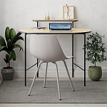 Стол письменный овальной формы с полкой LOUB WORKING TABLE BLACK OAK варинант исполнения - 2 | Loft Concept в Рязани