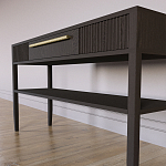 Дизайнерская Консоль с полкой и ящиком Primo Темный орех варинант исполнения - 5 | Loft Concept в Рязани