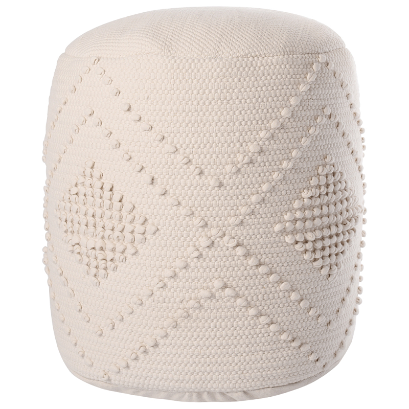 Круглый мягкий бескаркасный пуф Mona Pouf Молочный в Рязани | Loft Concept 