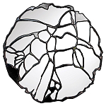 Зеркало кругле в декоративной раме чёрного цвета Black Ratio варинант исполнения - 1 | Loft Concept в Рязани