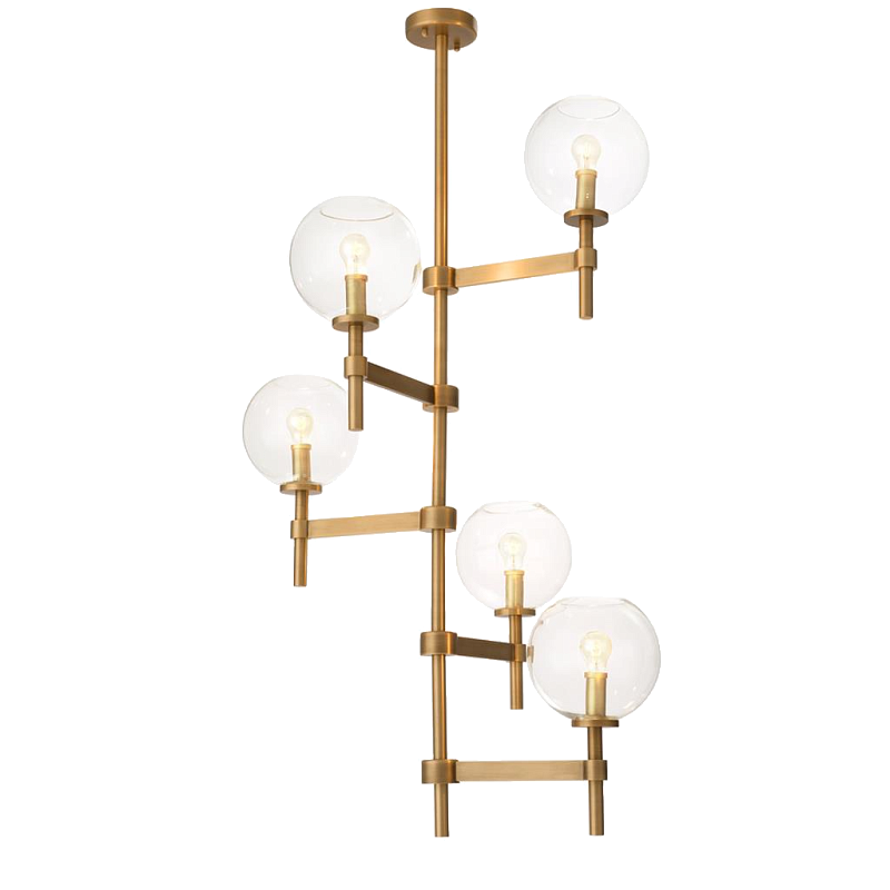 Люстра Chandelier Jade Cascade Латунь Античная полированная Прозрачное Стекло Люстра Chandelier Jade Cascade Латунь Античная полированная Прозрачное Стекло в Рязани | Loft Concept