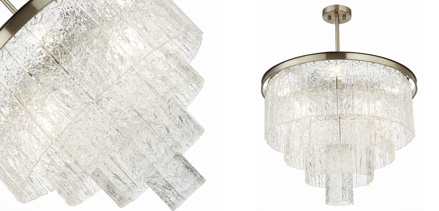 Люстра Renea Textured Glass Chandelier Nickel D60 Люстра Renea Textured Glass Chandelier Nickel D60 - Loft-Concept в Рязани