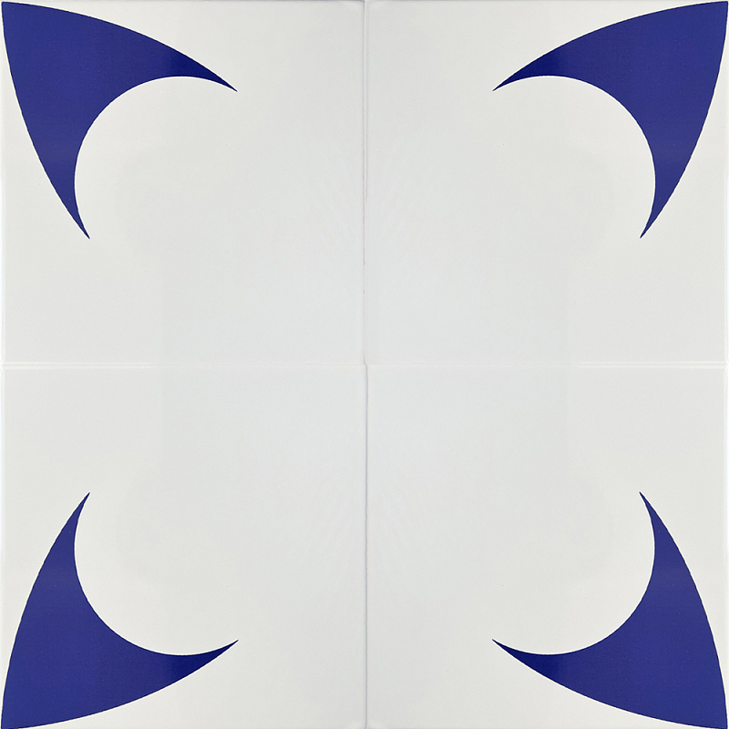 Дизайнерская плитка с узором Комета 2 Белый Синий в Рязани | Loft Concept 