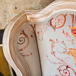 Кресло из массива бука серое с растительным орнаментом Raffael Floral Grey Armchair варинант исполнения - 6 | Loft Concept в Рязани