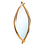 Зеркало овальное в деревянной золотистой раме Oval Gold Lines варинант исполнения - 1 | Loft Concept в Рязани