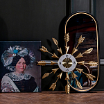 Часы настенные золотые из металла с декором в виде стрел Current Time варинант исполнения - 3 | Loft Concept в Рязани