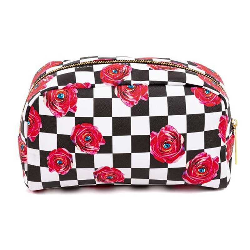 Косметичка Seletti Roses on Check Черный Красный Белый Косметичка Seletti Roses on Check Черный Красный Белый в Рязани | Loft Concept