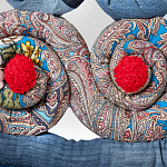 Кукла из одежды и павлопосадских платков Rusalka Blue Jeans варинант исполнения - 3 | Loft Concept в Рязани