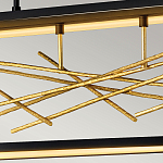 Люстра прямоугольная черного цвета с декором в виде ветвей в золотой отделке Hinkley варинант исполнения - 6 | Loft Concept в Рязани