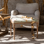 Банкетка из массива бука светло-зеленая с растительным орнаментом Raffael Angel Floral Banquette варинант исполнения - 6 | Loft Concept в Рязани