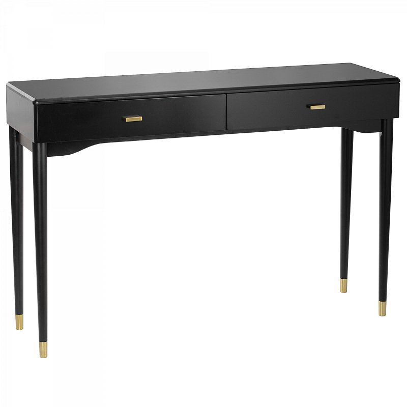 Консоль Console Two Drawers Черный Глянцевое золото Консоль Console Two Drawers Черный Глянцевое золото в Рязани | Loft Concept