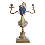 Подсвечникв образе попугая из фарфора с бронзовыми элементами Eden Garden варинант исполнения - 3 | Loft Concept в Рязани