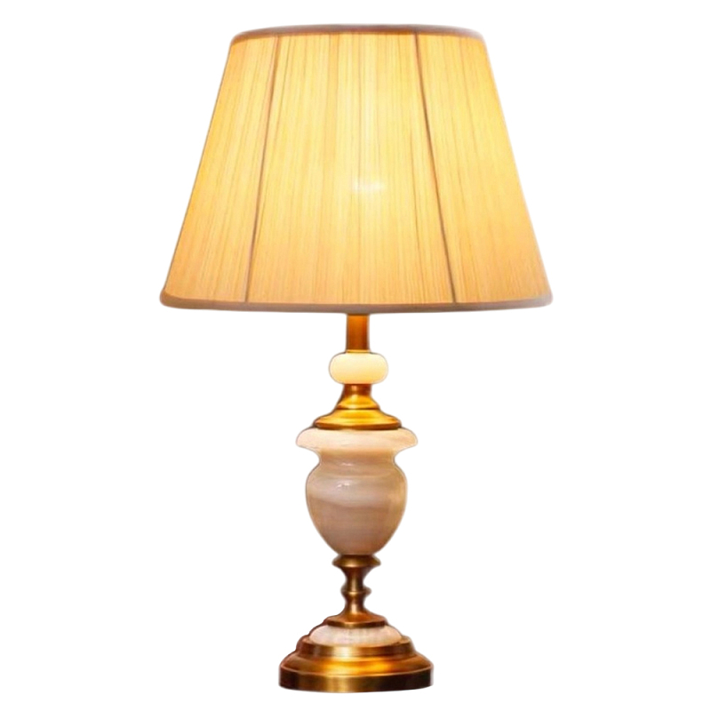 Настольная лампа керамическая с тканевым абажуром Millennium Бронза Белый в Рязани | Loft Concept 