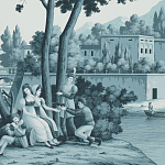 Обои ручная роспись Views of Italy Mare Verde варинант исполнения - 1 | Loft Concept в Рязани