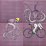 Плитка с узором Осьминог велосипедист варинант исполнения - 2 | Loft Concept в Рязани