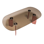 Обеденный стол со стеклянной столешницей и розовыми ножками с тканевой обивкой Wrigley варинант исполнения - 1 | Loft Concept в Рязани