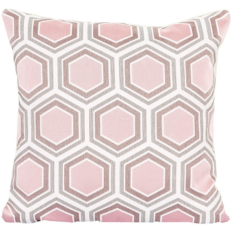 Подушка Hexagon Pink Geometry Белый Розовый пастельный Подушка Hexagon Pink Geometry Белый Розовый пастельный в Рязани | Loft Concept