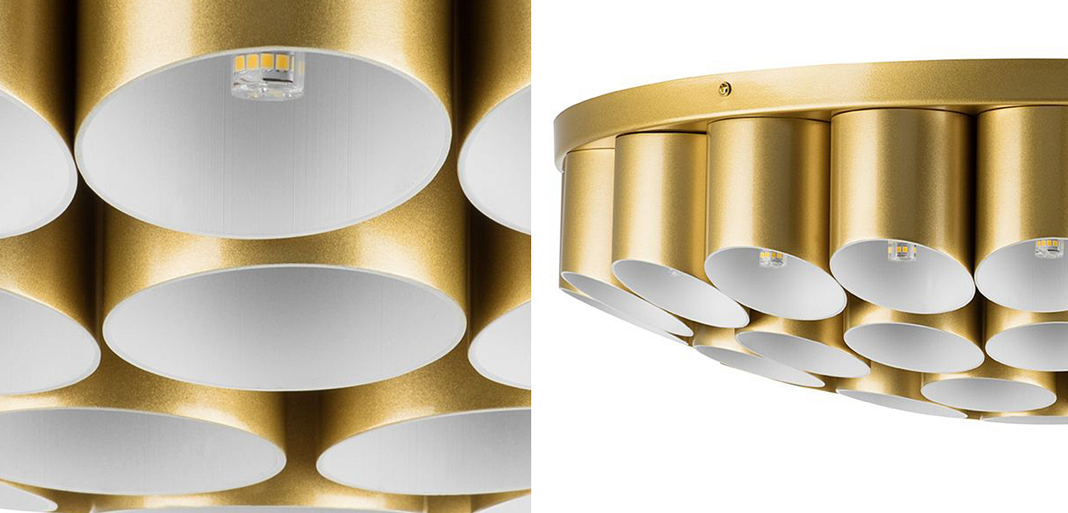Потолочный светильник Garbi Gold Pipe Organ Ceiling Lamp 40 Потолочный светильник Garbi Gold Pipe Organ Ceiling Lamp 40 - Loft-Concept в Рязани