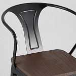 Черный глянцевый стул с сиденьем из натурального дерева TOLIX варинант исполнения - 6 | Loft Concept в Рязани