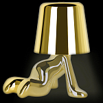 Настольная лампа фигурная цвета золото с гладким абажуром Высота 17 см Sophia варинант исполнения - 3 | Loft Concept в Рязани