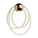 Бра с круглым золотистым основанием и белыми изогнутыми световыми линиями Luke Lampco Tracer Lamp варинант исполнения - 1 | Loft Concept в Рязани