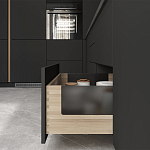Черный матовый кухонный гарнитур с фасадом под дерево Renart Kitchen Set варинант исполнения - 2 | Loft Concept в Рязани
