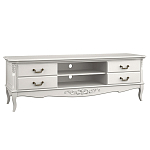 ТВ-тумба белая из массива бука с 4-мя ящиками и 2-мя полками White Provence варинант исполнения - 1 | Loft Concept в Рязани