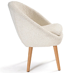 Кресло на деревянных ножках с обивкой из ткани букле Aldo Boucle Armchair варинант исполнения - 3 | Loft Concept в Рязани