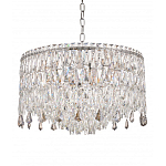 Люстра круглая с хрустальными подвесками на серебряном каркасе Roul Crystal Light варинант исполнения - 5 | Loft Concept в Рязани