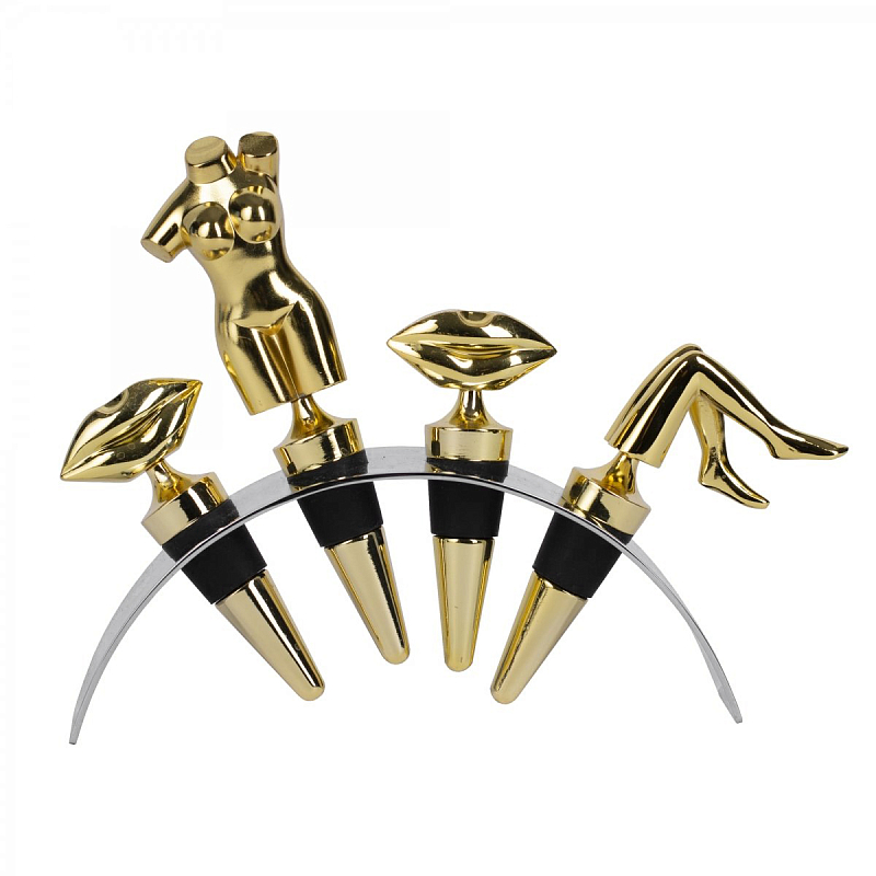 Набор пробок для бутылок ACOLYTE WINE STOPPER Латунь в Рязани | Loft Concept 