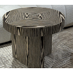 Столик журнальный круглый с полосатым узором Zebroids варинант исполнения - 4 | Loft Concept в Рязани