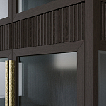 Витрина Primo со стеклянными фасадами и 2 ящиками Темный орех варинант исполнения - 4 | Loft Concept в Рязани