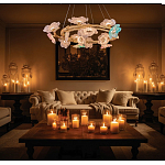 Люстра круглая на золотом каркасе с цветочным декором Miscellaneous herbs варинант исполнения - 7 | Loft Concept в Рязани