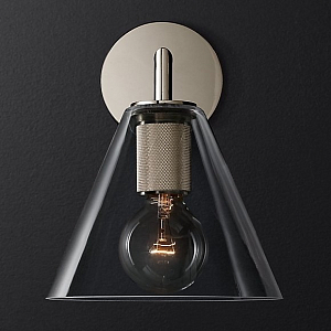 Бра Utilitaire Funnel Shade Single Sconce Silver