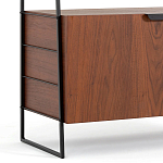 Стеллаж из стали и орехового дерева Derek Wood Rack варинант исполнения - 4 | Loft Concept в Рязани