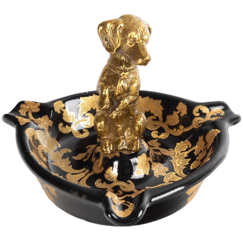 Пепельница фарфоровая Gold Dog Бронза Черный Пепельница фарфоровая Gold Dog Бронза Черный в Рязани | Loft Concept