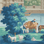 Обои ручная роспись Monuments of Paris Jacquemart on scenic paper варинант исполнения - 2 | Loft Concept в Рязани