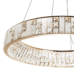 Кольцевая люстра с декором из мрамора и хрусталя Dione Ring Marble Crystal Chandelier варинант исполнения - 2 | Loft Concept в Рязани