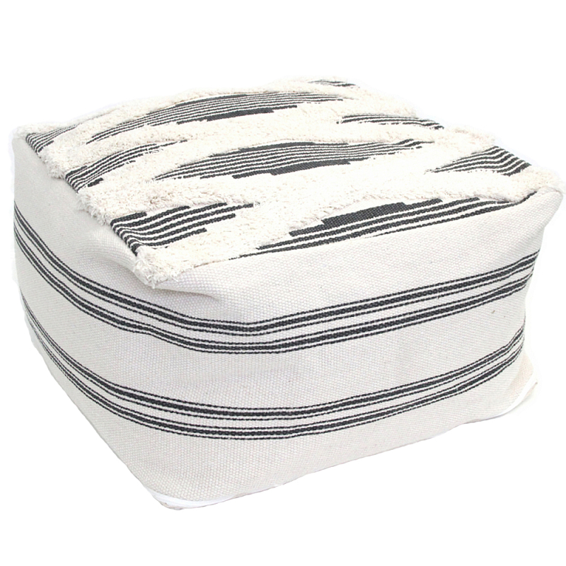 Пуф Black and White Stripe Черный Белый Пуф Black and White Stripe Черный Белый в Рязани | Loft Concept