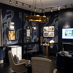 Обои ручная роспись в стиле Арт-деко Symphony Colourway SC-104 on Kyanite silk dupion варинант исполнения - 2 | Loft Concept в Рязани